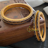 Single Line Kundan Bangle-Opaque- Black-G3608